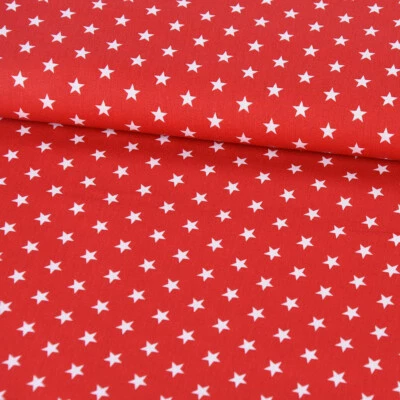 Baumwollstoff Sterne ca. 1x1cm rot weiß 1,40m Breite - Bild 1 von 4
