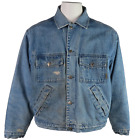 Vintage 1995 Timberland US Herren L blau Denim gesteppt gefütterte Jeans Jacke DISTRESSED