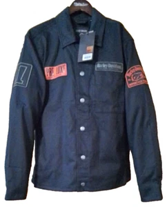 Neu Harley-Davidson Working Man Overshirt XL Schwarz Neu Langarmshirt Neu mit Etikett - Bild 1 von 8