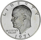 1971 S $1 40% Srebro Proof Eisenhower Dollar - Peg Leg