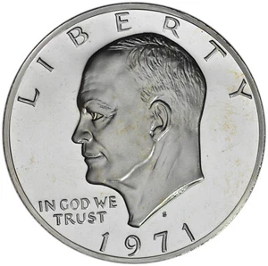 1971 S $1 40% Silver Proof Eisenhower Dollar - Peg Leg - Picture 1 of 3