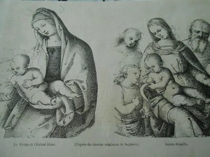 Gravure 1861 - La Vierge et l'enfant Jésus La Sainte famille - Picture 1 of 1