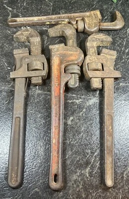 Lot Of Vintage Monkey Wrenches Ridgid , Stillson , Tremont (3)14 Inch (1) 10 In. - Imagem 1 de 4