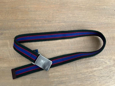 Cinturón Polo Ralph Lauren XS azul y verde a rayas para niños pequeños Foto 1 de 4