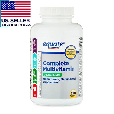 Suplemento multivitamínico/multimineral completo Equate comprimidos, adultos 50+, 220 Co - Imagem 1 de 4