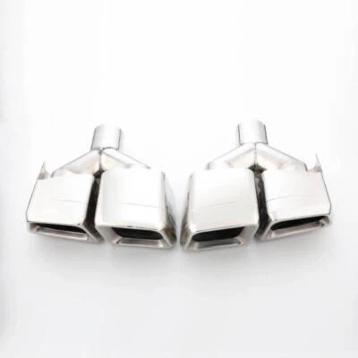 1 Par de Puntas de Escape Quads AMG W221 S63 E63 Estilo T304 Para Mercedes Benz Clase S Foto 1 de 4