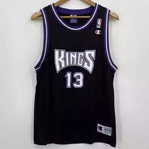 Maglia basket Champion Youth XL nera Sacramento Kings #13 Doug Christie vintage - Foto 1 di 12