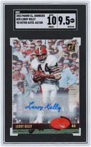 Leroy Kelly Browns Signed 2023 Panini Clearly Donruss #20 65/100 SGC 9.5/10 Card - Picture 1 of 2