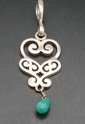 Colgante Barse Plata de Ley 925 Filigrana Diseño Calado Piedras Preciosas Facetadas  Foto 1 de 4