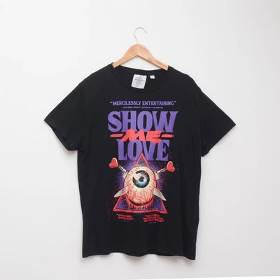 Cheap Monday Show Me Love Graphic Grunge T-Shirt Men's Size L-M Unisex Rock Y2K - Image 1 of 4