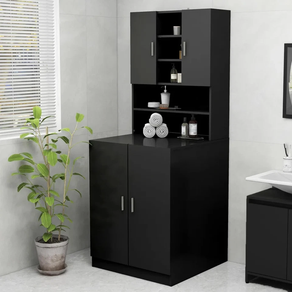 Mobile per Lavatrice Nero 70,5x25,5x90 cm 099home - Immagine 1 di 1