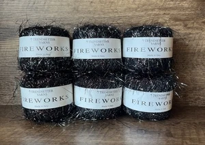 Trendsetter Yarns Fireworks Yarn Color 12 ITALY Dark Rose Pink Eyelash 6 Skeins - Picture 1 of 5