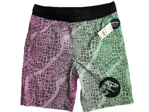 Jurassic Park Small Purple Green Black Dinosaur Swim Trunks Board Shorts Bottoms - Picture 1 of 8