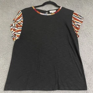 Top donna THML Anthropologie maniche svolazzanti collo ricamato casual piccolo - Foto 1 di 8