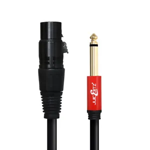 Female XLR 3 Pin Microphone to 6.35mm 1/4" Mono Jack Lead Audio Patch OFC Cable - Picture 1 of 5