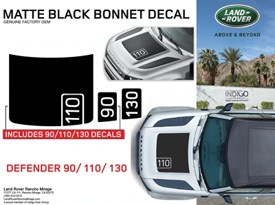 LAND ROVER DEFENDER 90 / 110/ 130 2020 -ON MATTE BLACK ANTI-GLARE BONNET DECAL - Image 1 of 4