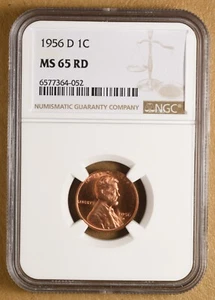 1956 D Lincoln Wheat Penny NGC MS65RD - Picture 1 of 4