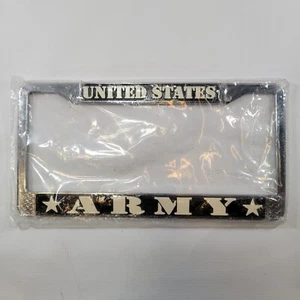 Marco de placa de metal del ejército de los Estados Unidos plateado ejército de los Estados Unidos nuevo - Imagen 1 de 5