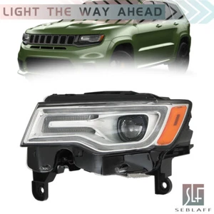Headlight Left Side For Grand Cherokee 2019-2021 Headlamp HID Type Chrome Clear - Picture 1 of 17