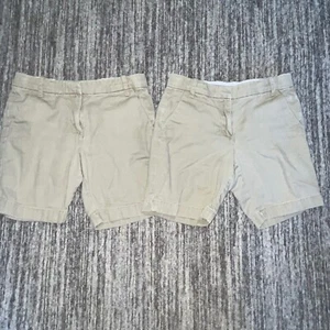 Crewcuts Khaki Shorts Girls Size 8 Set of 2 Twill Casual Everyday Shorts - Picture 1 of 5