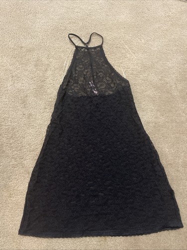 UNDERCOVER Abito donna Victoria’s Secret floreale pizzo reggicalze S nero nuovo con etichetta