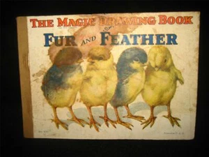1921 Sam'l Gabriel Sons Magic Drawing Book Fur & Feathers # 832 Children Color - Picture 1 of 12