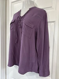 Rock & Republic Tunika mit Schnürung vorne lila Festival Oberteil Damen XL - Bild 1 von 12