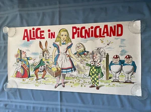 NOS VIntage Alice In Picnicland Wonderland Poster Store Display Promo 1960’s - Picture 1 of 4