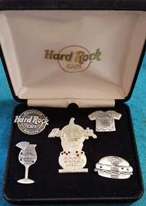 NAGOYA MILLENNIUM SILVER JEWEL SET BOXED GUITAR LOGO FC PARRY Hard Rock Cafe PIN - Picture 1 of 2