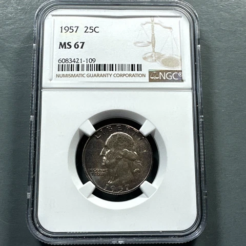1957 25C Washington Quarter, NGC MS67 (75041) Cover
