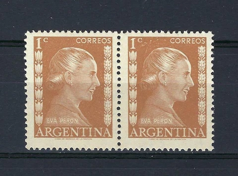 Argentina 1952 Sc# 599 Eva Peron pair MNH Cover