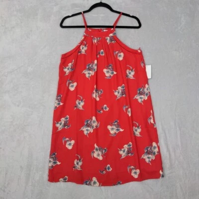 Nuevo con etiquetas Vestido Halter Cambio Collective Concepts Mujer ~Pequeño~ Coral Floral Sin Mangas Foto 1 de 4