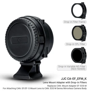 Lens Mount Adapter+Drop in Filter for Canon EF-M Camera Body to EOS EF/EF-S Lens - Picture 1 of 12