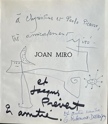 JOAN MIRO - Livro com desenho original assinado - Imagem 1 de 4