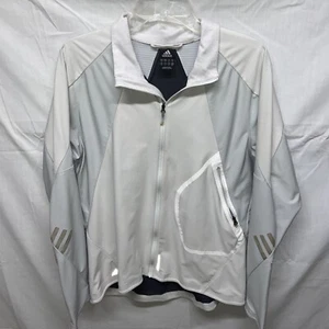 Adidas Athletic Mens Golf Jacket Size Medium Gray Zip Front Long Sleeve Running - Picture 1 of 12
