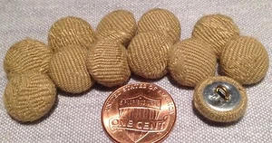 12 Fabric Front Metal Back Shank Buttons Camel Color 12.7mm 1/2" # 7909 - Picture 1 of 1