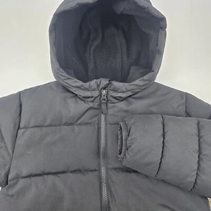 Swiss+Tech Puffer Jacket Kids Size M 8 Black Fleece Lined Hooded Full Zip - Picture 1 of 10