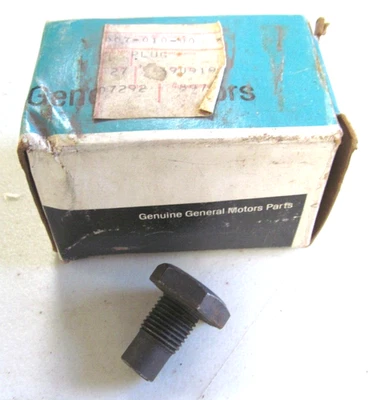 Oldsmobile 442 Delta 88 98 Toronado 1964-1976 NOS GM tapón de drenaje de cárter de aceite # 390919 Foto 1 de 4