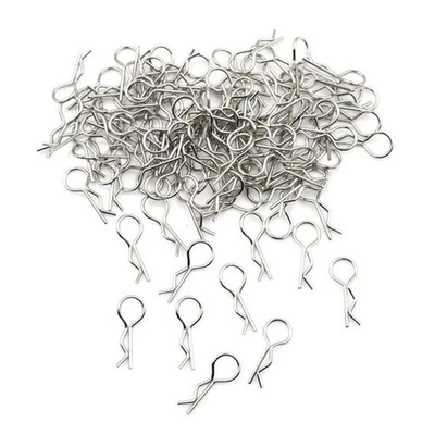 100* Stainless Steel Pin Shell Body Clips Steel For HPI HSP Parts RC Model Car - Image 1 of 4
