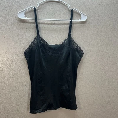 Camisola Vanity Fair 34 de colección lencería de encaje de nailon negra coqueta pijama top Foto 1 de 4