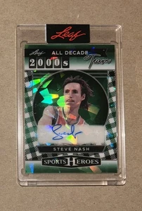2025 Leaf Sports Heroes Steve Nash Green Autograph Card #’d /8 Sealed - Bild 1 von 2