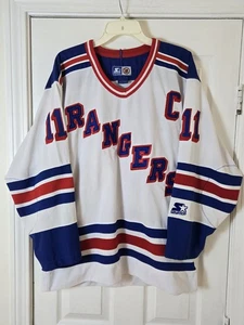 Vintage Starter New York Rangers Mark Messier Jersey Men's Size Large White - Picture 1 of 3