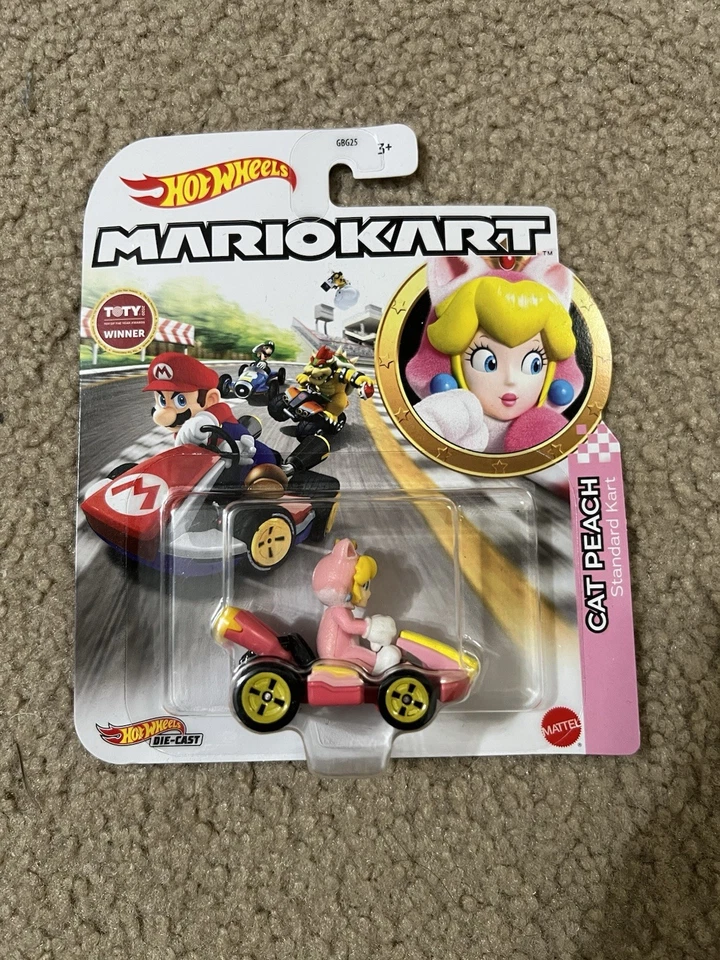 Mattel Hot Wheels Mario Kart коллекция Nintendo CAT PEACH стандартный карт - Изображение 1 из 1