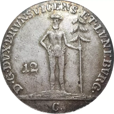 1788 Braunschweig Wolfenbuttel 1/3 Taler Giant Wildman Rare Type Hannover 12 MG - Image 1 of 4