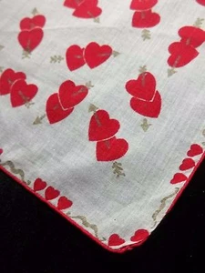 Valentinstag Taschentuch rot Herzen Print Einstecktuch Vintage Print Taschentuch 1046 - Bild 1 von 9