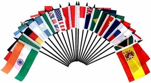 G-20 (Group of 20) World Desk Flag SET-20 Polyester 4"x6" Flags  - Picture 1 of 1