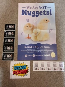 11" x 17" peta2 Poster: "WE ARE NOT NUGGETS!" Be Kind to All. Live Vegan - Picture 1 of 1