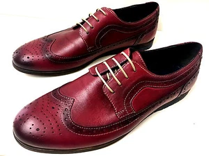 NEUE MODE BORDEAUX ROT MOCASSIN MOKASSIN LEDER BUDAPESTER HERRENSCHUHE SCHNÜRER - Bild 1 von 7