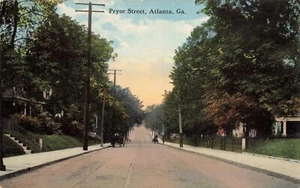Pryor Street Atlanta Georgia GA Residential Houses c1910 Postcard - Picture 1 of 2