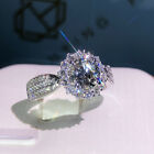 Round Cut Cubic Zircon Gorgeous 925 Silver Ring Women Party Jewelry Sz 6-10